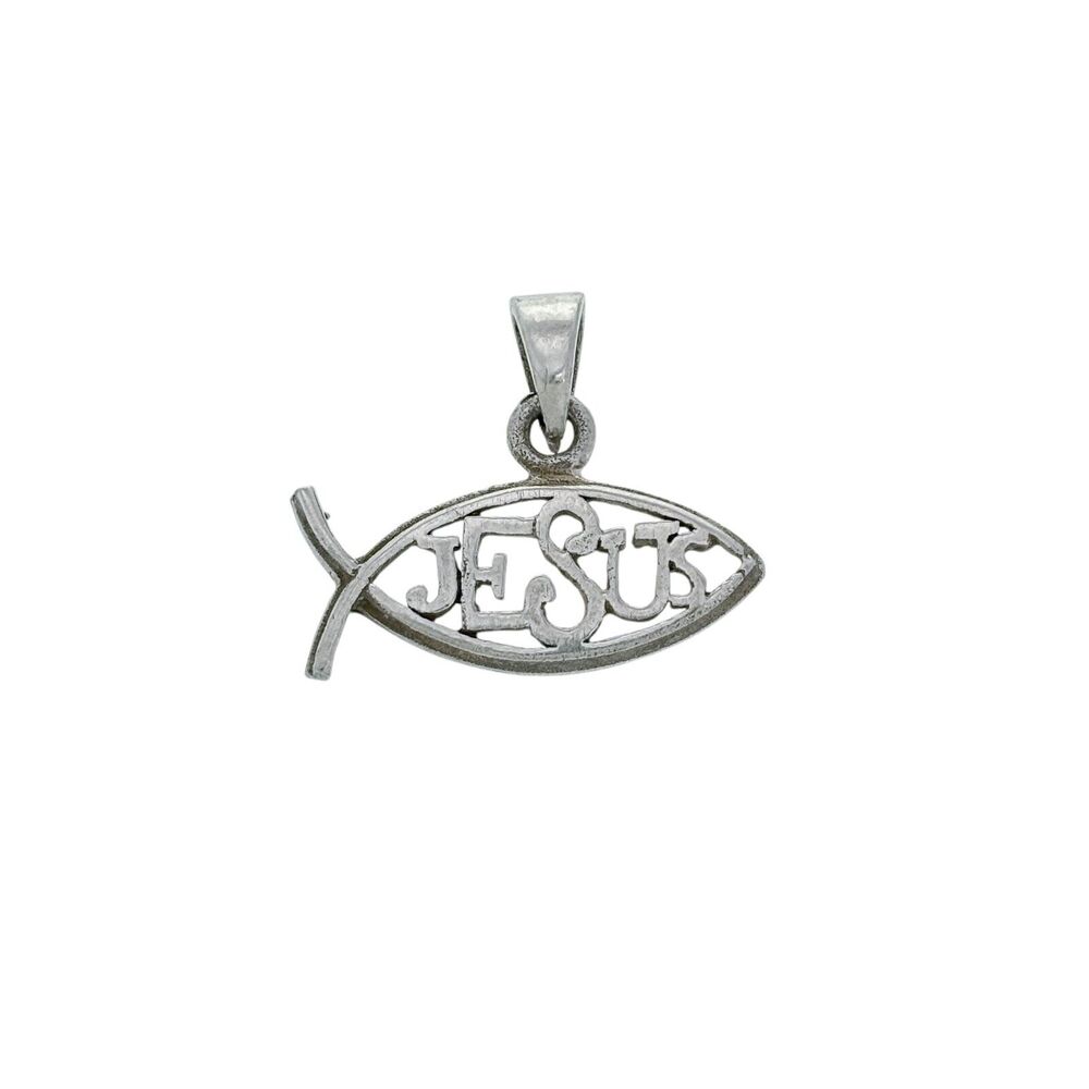 Vintage Sterling Silver 925 Ichthys Jesus Fish Pendant